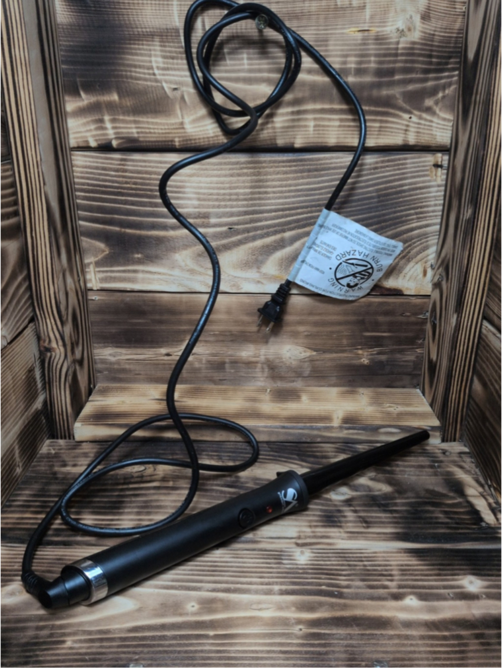 Straight Ahead Pro Styling Curling Wand Tapered Hair Curler Black Tourmaline